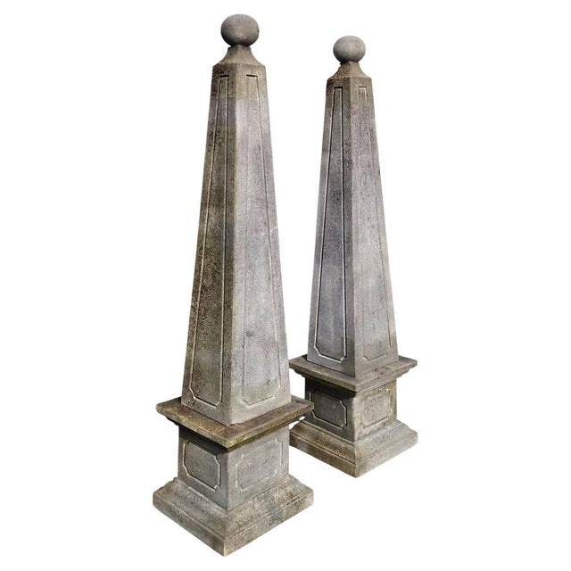 Limestone Pyramids, 1890s, Set of 2 For Sale - Image 3 of 6