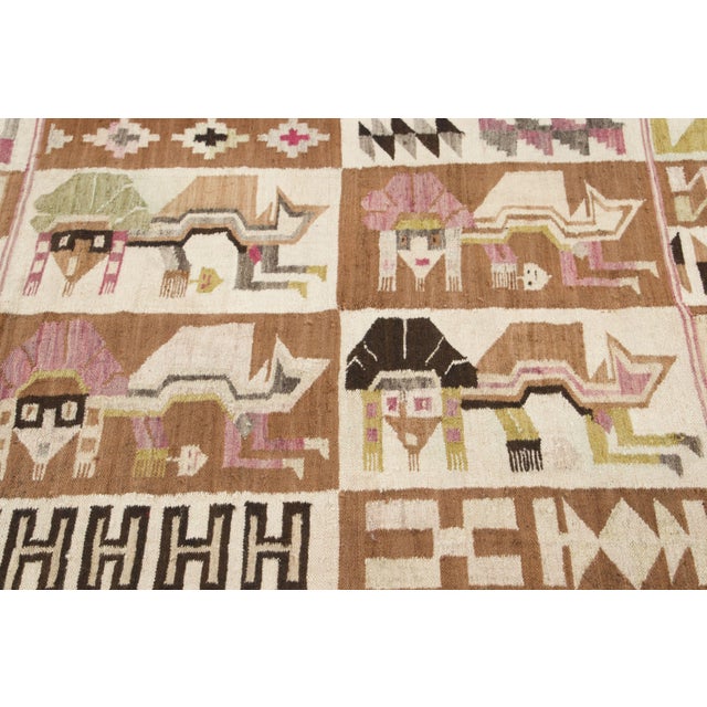 1950s Vintage Scandinavian Wool Kilim With Pictorials by Rug & Kilim, 1950-1959 For Sale - Image 5 of 8