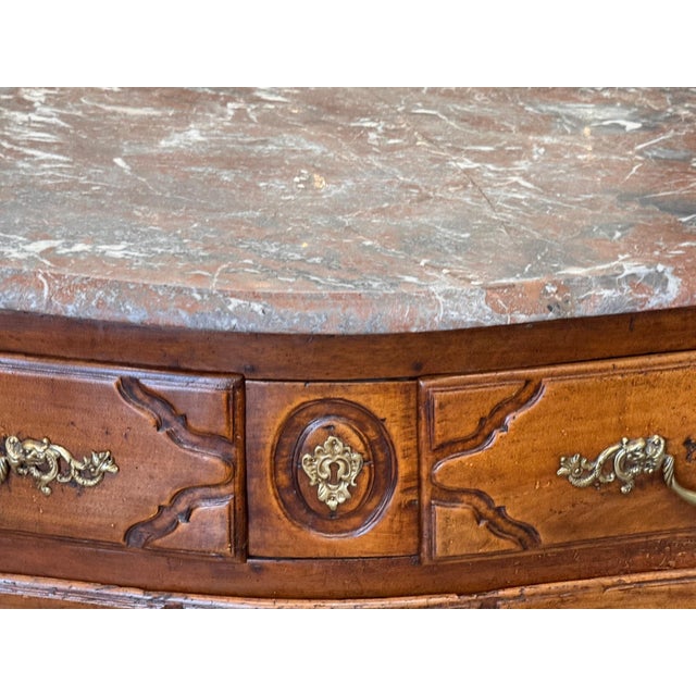 Wood 18th Century Continental Commode With a Marble Top For Sale - Image 7 of 13