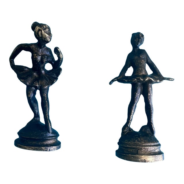 Italian Miniature Bronze Dancer Statues Set of 2 Chairish