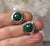 Vintage Sterling Silver Malachite Clip-on Stud Earrings, A Pair For Sale - Image 12 of 18