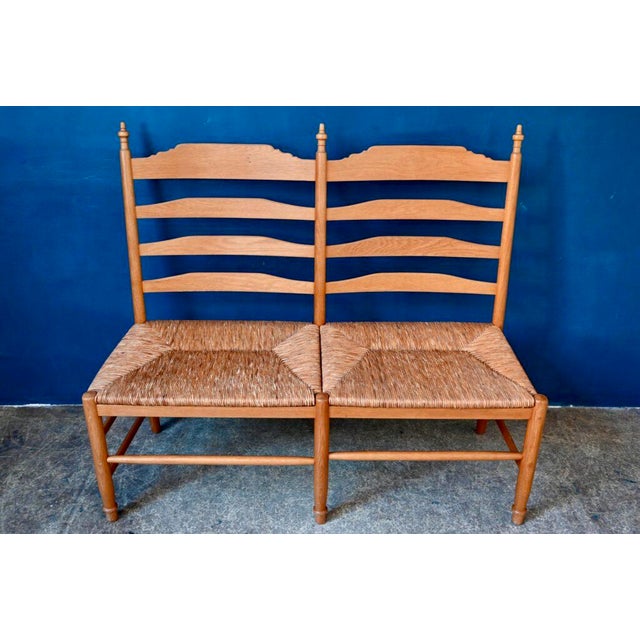 Large Primitive Brutalist Bench in Straw and Wood, France, 1970s For Sale - Image 10 of 16