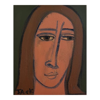"Woman With Brown Eyes", Original Painting by Rebecca Jack For Sale