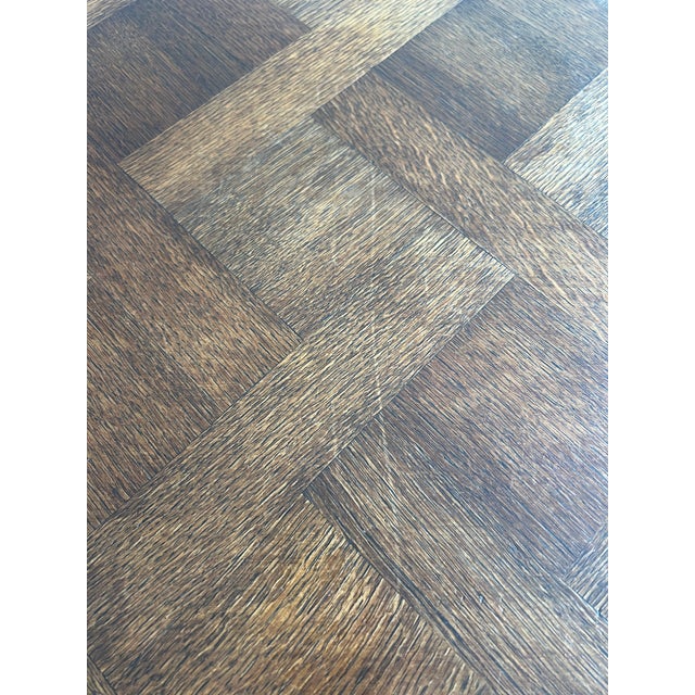 Early 20th Century French Provincial Parquet Oak Dining Table For Sale - Image 10 of 10