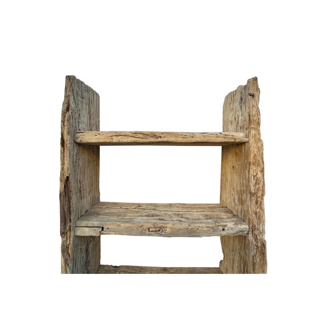 Rustic Reclaimed Wood Display Cabinet Bookshelf Room Divider | Chairish