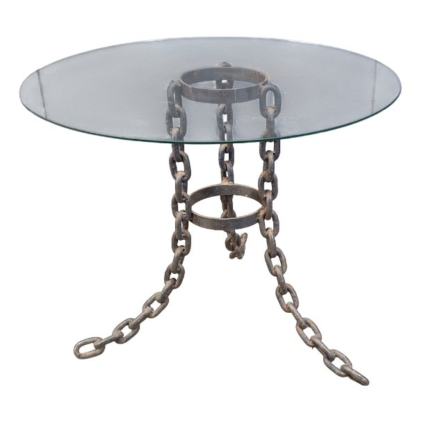 Brutalist Chain Link Coffee Table, 1970s For Sale