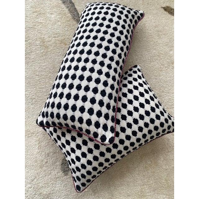 Textile Pair of Handmade Lumbar Throw Pillows From Vintage Needlepoint Tapestry Whimsical Butterflies Flowers For Sale - Image 7 of 9