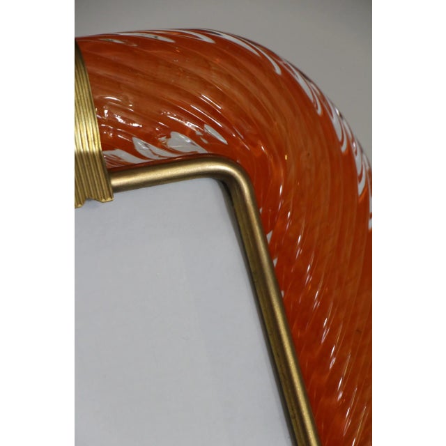 Orange Twisted Murano Glass and Brass Photo Frame, 2000s For Sale - Image 12 of 15