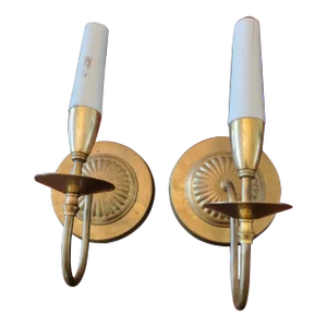 Pair Vintage Mid-Century Modern Tommi Parzinger Style Sconces