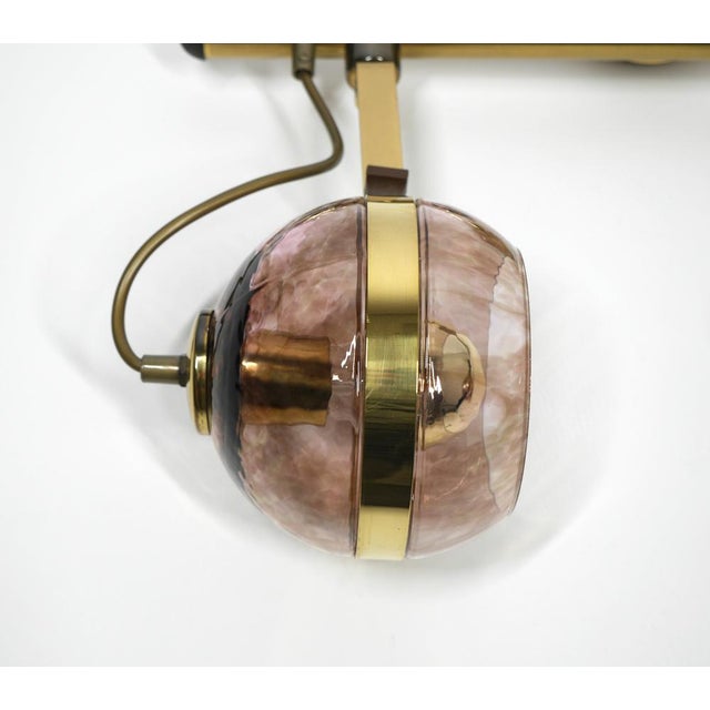 Italian Brass Hanging Lamp with Two Smoke Glass Balls, 1960s For Sale - Image 18 of 18