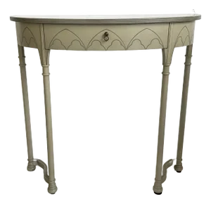 Jonathan Charles Gustavian Style Gothic Demi Lune Console Table