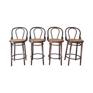 Thonet Style Bentwood Bar Stools - Set of 4 For Sale
