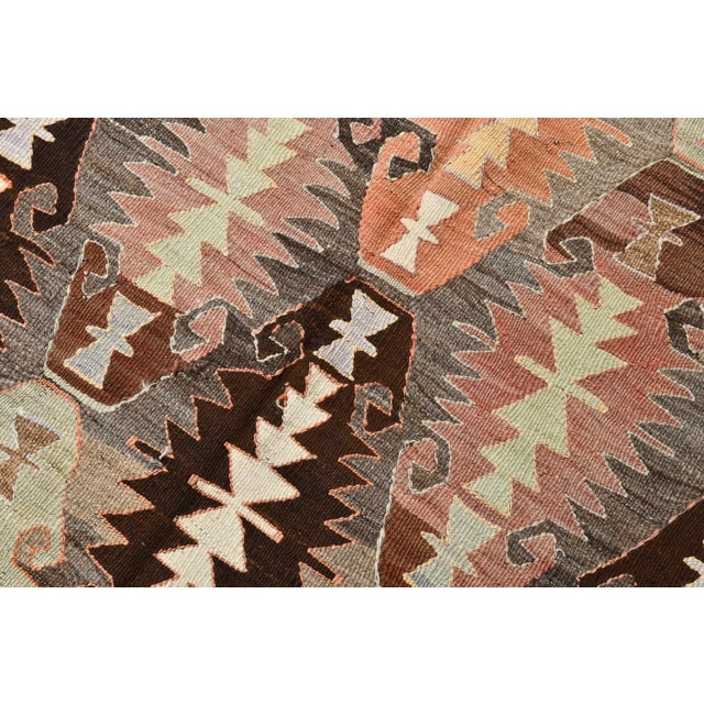 Vintage Turkish Kilim Rug For Sale - Image 6 of 14