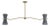Regina Andrew Gable Linear Chandelier, Antique Brass with Storm Blue Shade For Sale