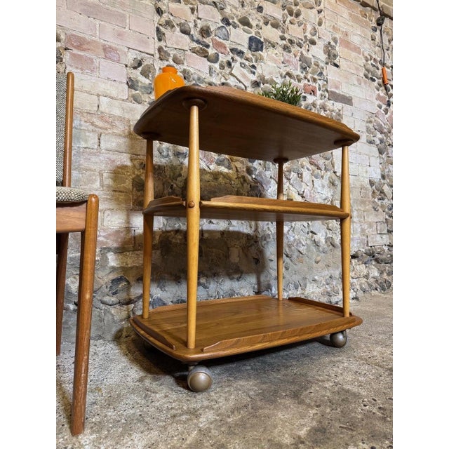 Vintage Blonde Drinks Trolley from Ercol, 1960s For Sale - Image 9 of 18