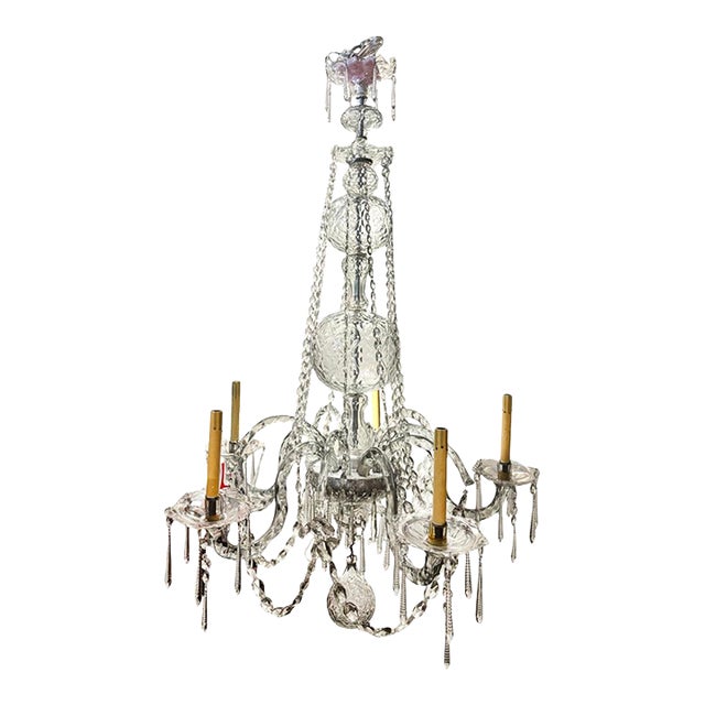 Late 18th Century George III Anglo Irish Cut Crystal Chandelier For Sale