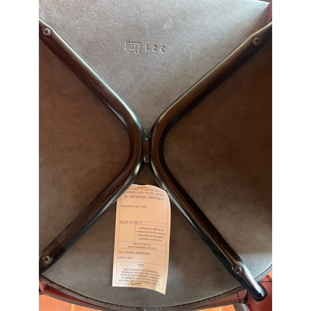 Frag Italian Postmodern Red Leather Dining Chairs For Sale - Image 9 of 10