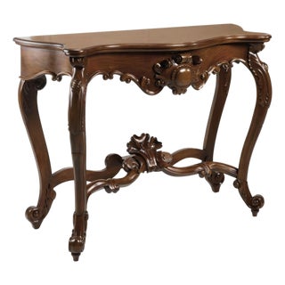 20th Carved Mahogany Baroque Style Console Table For Sale