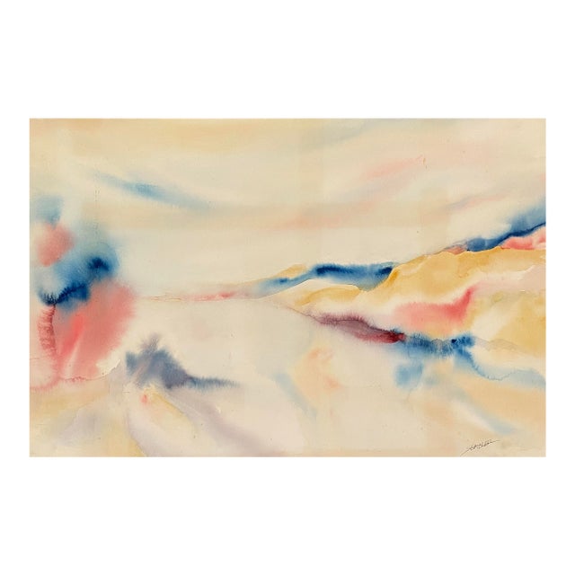 1960s Arthur Sembler Abstract Beach Painting For Sale