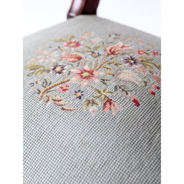 French Country Antique French Country Ladder Back Chair With Needlepoint Seat For Sale - Image 3 of 12