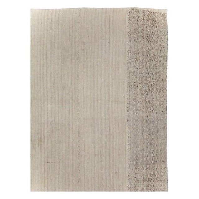 Tribal Galerie Shabab Collection Tribal Mid-20th Century Turkish Flatweave Kilim Accent Rug in Brown & Cream For Sale - Image 3 of 10