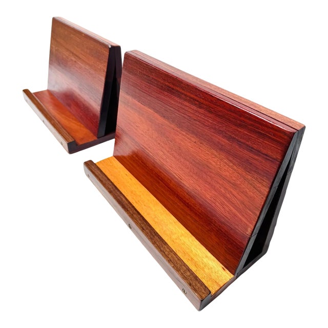 Pair of Handmade Mid Century Wooden Display Easels / Display Stands For Sale