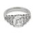 This modern engagement ring, designed in the spirit of Art Deco, is a bold and beautifully structured composition of...