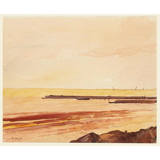 Magunga La Digue Inactive Watercolor by André Ragot, 1950s For Sale - Image 3 of 3