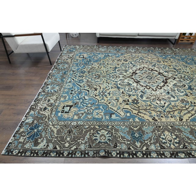Textile 1960s Vintage Persian Handmade Wool Cotton Brown Area Rug For Sale - Image 7 of 11