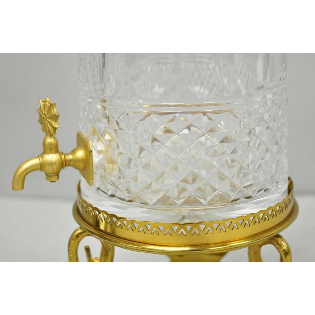 Vintage French Baccarat Style Bronze Swan & Cut Crystal Glass Liquor Decanter For Sale - Image 13 of 18