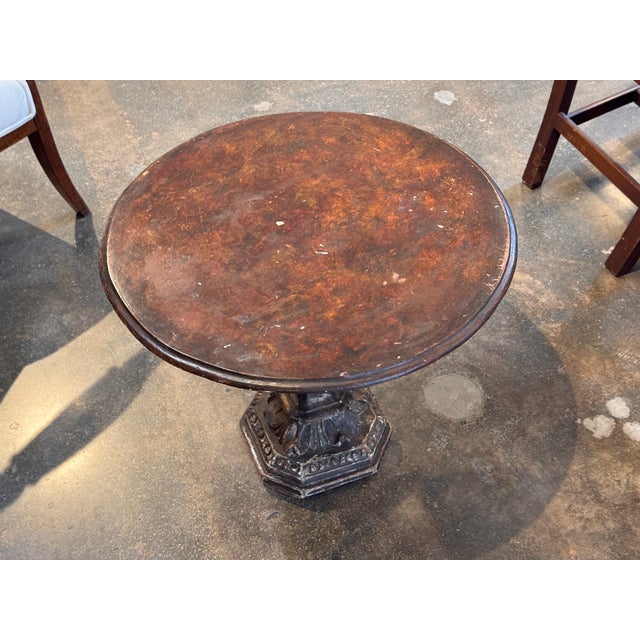 1920s Italian Side Table With Pedestal Base For Sale - Image 6 of 10