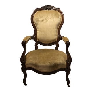 Victorian Rosewood Chair With Handcarved Grape Motif For Sale