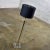 Mid-Century Modern Vintage Mid-Century Modern Art Deco or Hollywood Regency Floor Lamp Lucite and Brass Plate Black Shade For Sale - Image 3 of 17