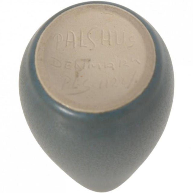 Small Vase in Blue Glaze from Palshus For Sale - Image 3 of 4