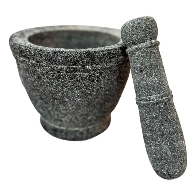 Molcajete in Volcanic Stone, Taller Maya, 2016 For Sale