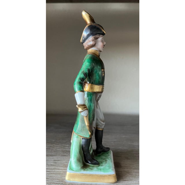 Capodimonte Vintage Hand-Painted Capodimonte Porcelain Figurine of a Napoleonic Soldier For Sale - Image 4 of 7