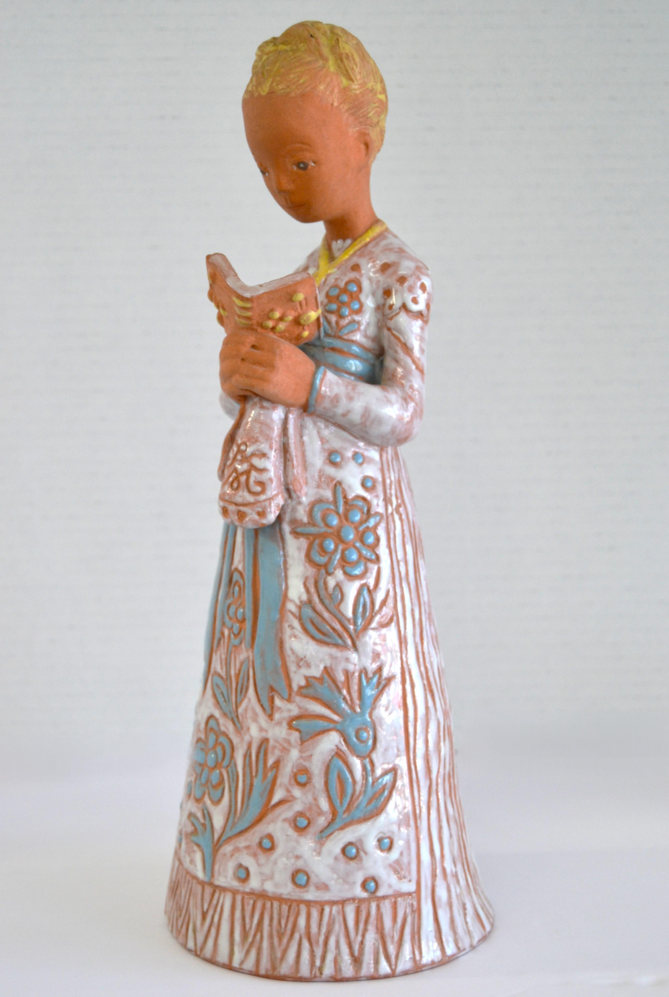 Rippelsdorf窯　1950s ヴィンテージ マリア像 白磁 フィギュリン 1950s Margit Kovács Stylized Reading Girl Clay Sculpture Budapest