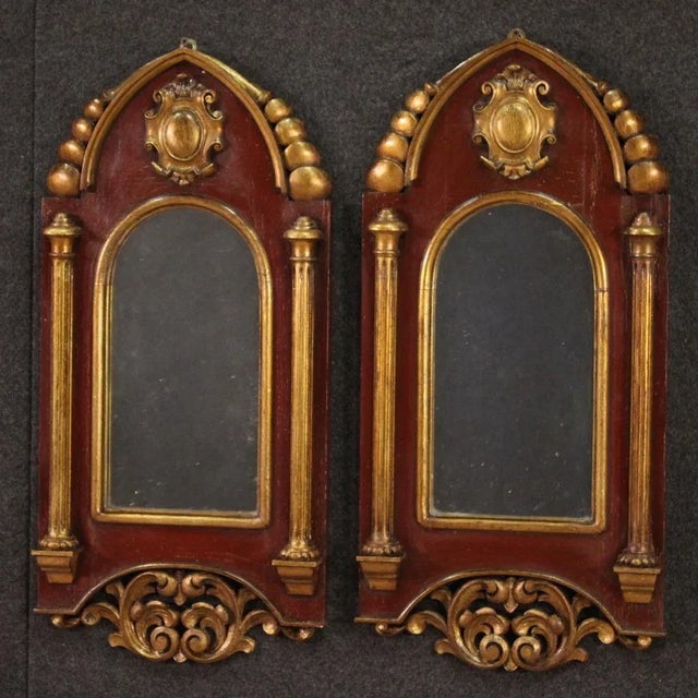 Neo-Gothic Style Mirrors, 1950s, Set of 2 For Sale - Image 4 of 13