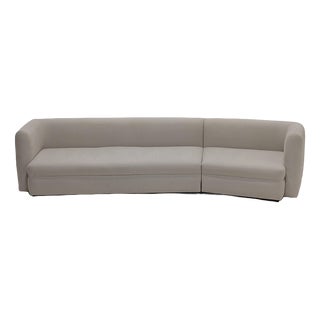 Curved Sofa in Fabric For Sale