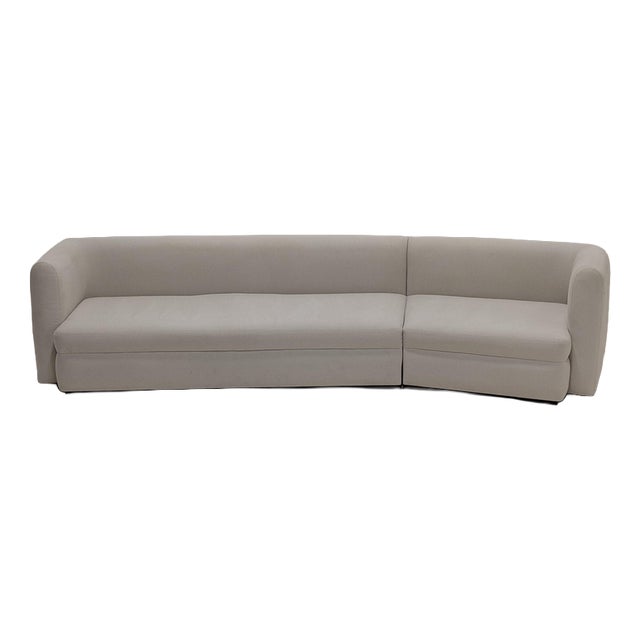Curved Sofa in Fabric For Sale