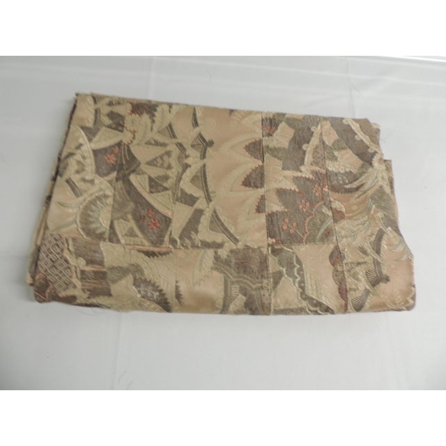 19Th C. Antique Silk and Metallic Threads Woven Art Deco Style Pattern Textile For Sale - Image 4 of 10