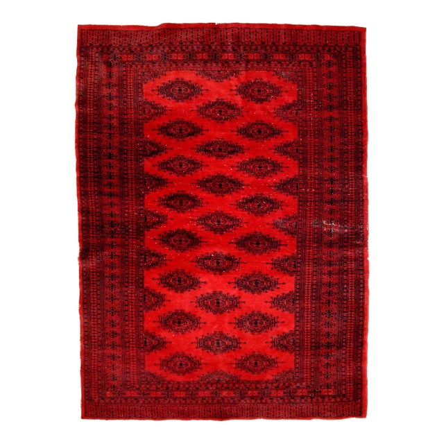 1970s Handmade Vintage Afghan Ersari Rug For Sale