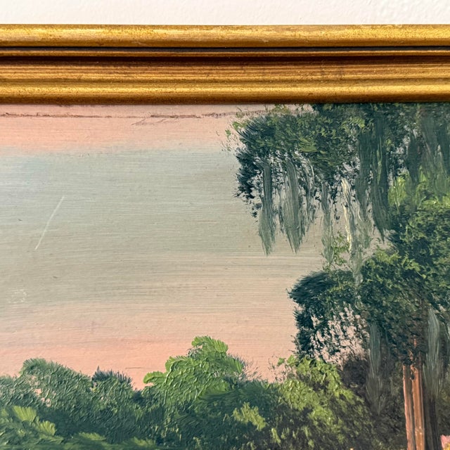 Wood Original Florida Marsh Oil Painting, Framed For Sale - Image 7 of 10