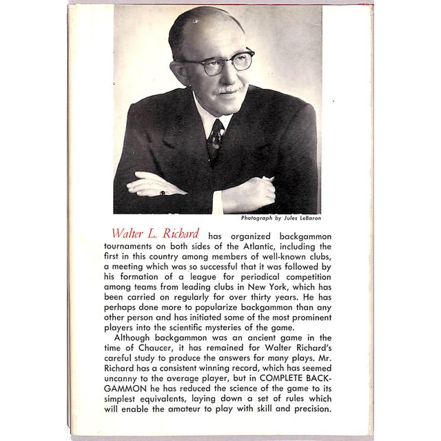 1940s "Complete Backgammon: Including the Laws of Backgammon" 1940 Richard, Walter L. For Sale - Image 5 of 9