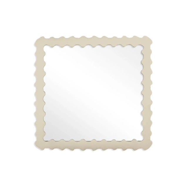 Contemporary Fleur Home Audubon Bamboo Square Mirror in Delaware Putty, 24x24 For Sale - Image 3 of 3