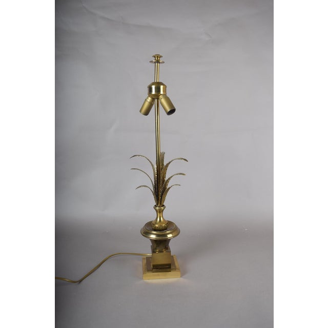 Hollywood Regency Brass Palm Table Lamp in the style of Maison Jansen, 1960s For Sale - Image 4 of 6