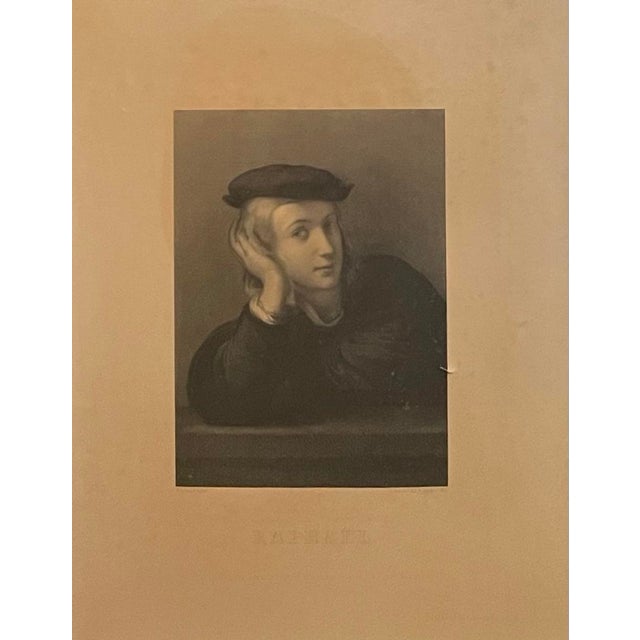 Raphael 19th Century Framed Engraving/Mezzotint of Raphael For Sale - Image 4 of 5