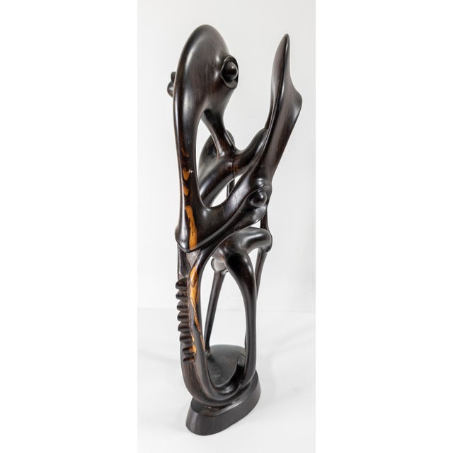 Mid-Century Modern African Carved Abstract Ebony Sculpture For Sale In New York - Image 6 of 12