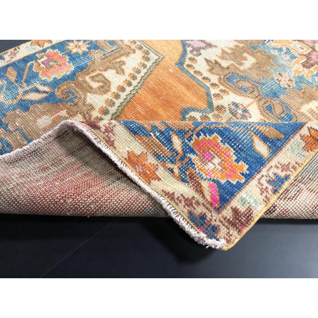 Vintage Turkish Anatolian Orange Rug For Sale - Image 10 of 11