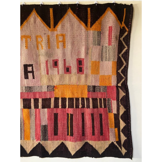 1960s C. 1968 Mid-Century Vintage Peruvian Woven Textile From Uripa For Sale - Image 5 of 14